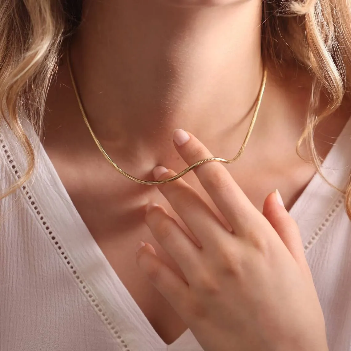 Snake Chain Necklace sold by Mint & Lilly product image thumbnail 3