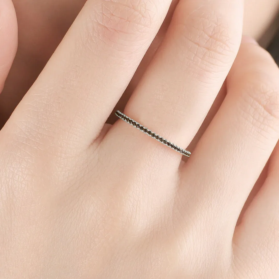 Black Diamond Eternity Stacking Ring sold by Mint & Lilly product image thumbnail 5