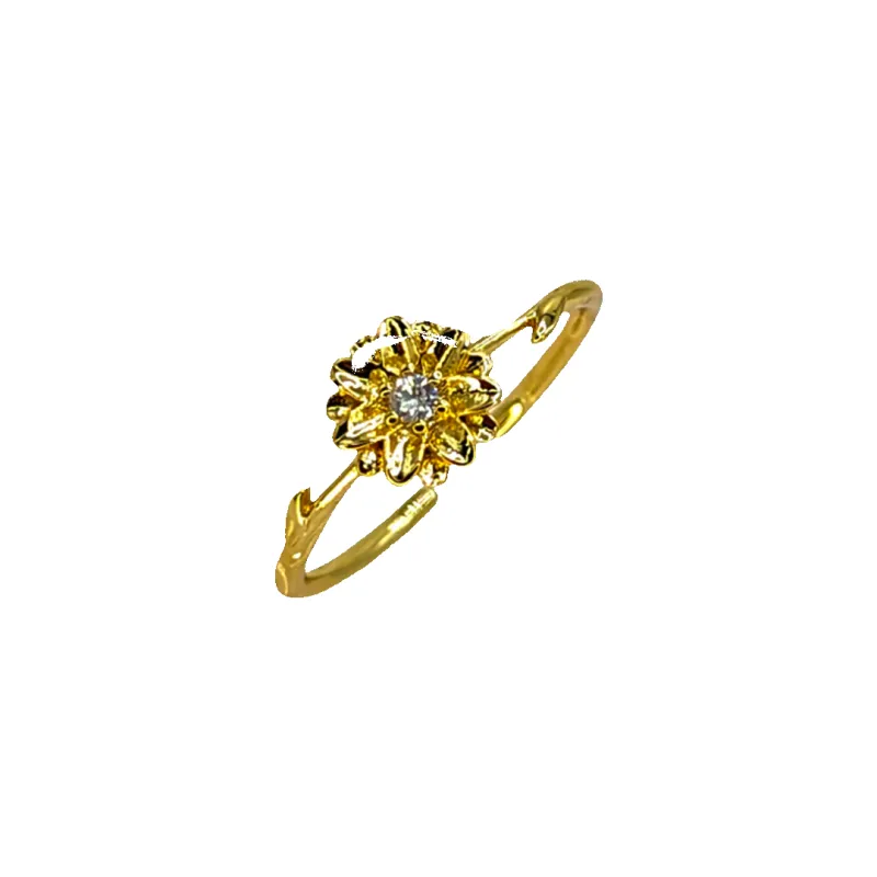 Dainty Gold Birth Flower Ring made by Mint & Lilly