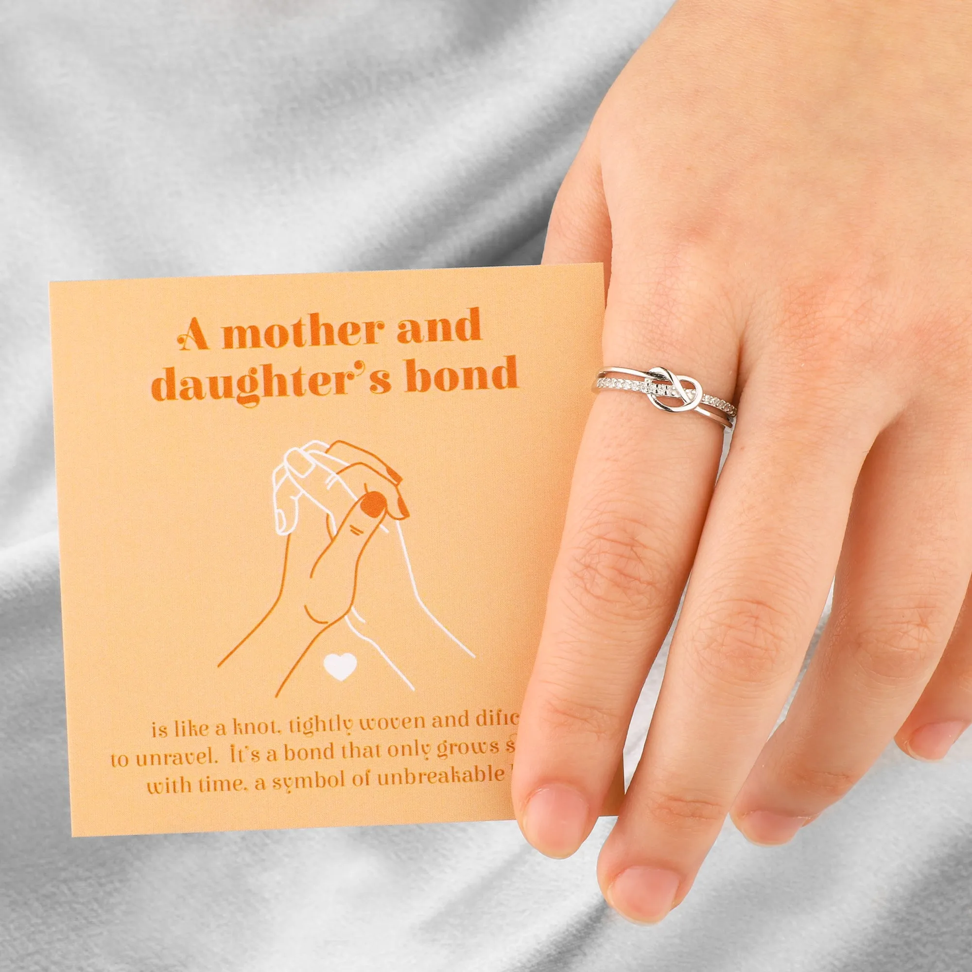 Mother & Daughter Bond Double Band Knot Ring sold by Mint & Lilly product image thumbnail 3