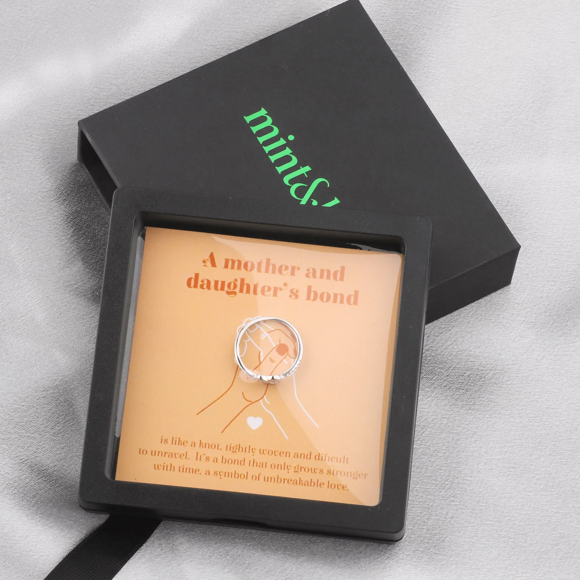 Mother & Daughter Bond Double Band Knot Ring sold by Mint & Lilly product image thumbnail 5