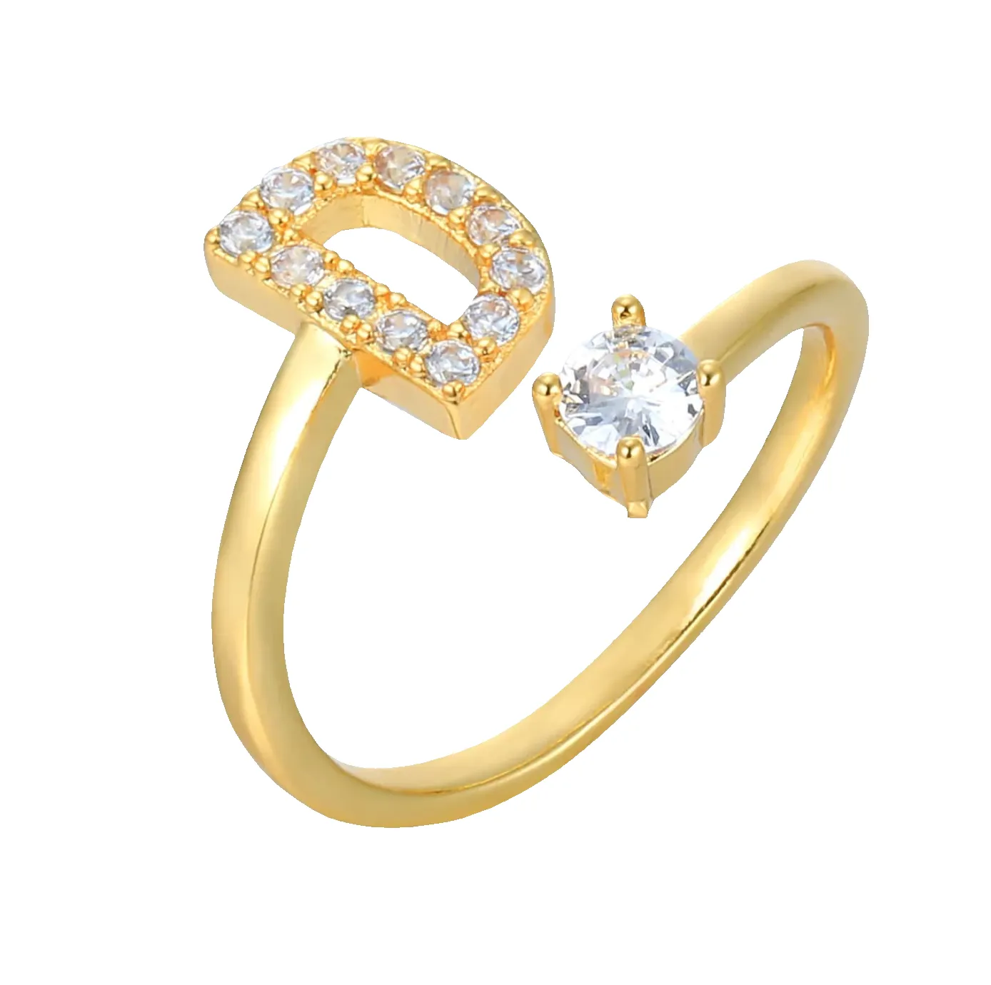 Pave Adjustable Initial Ring sold by Mint & Lilly product image thumbnail 3