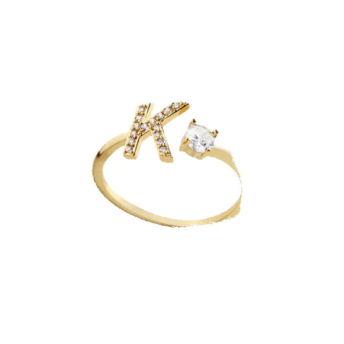 Pave Adjustable Initial Ring sold by Mint & Lilly