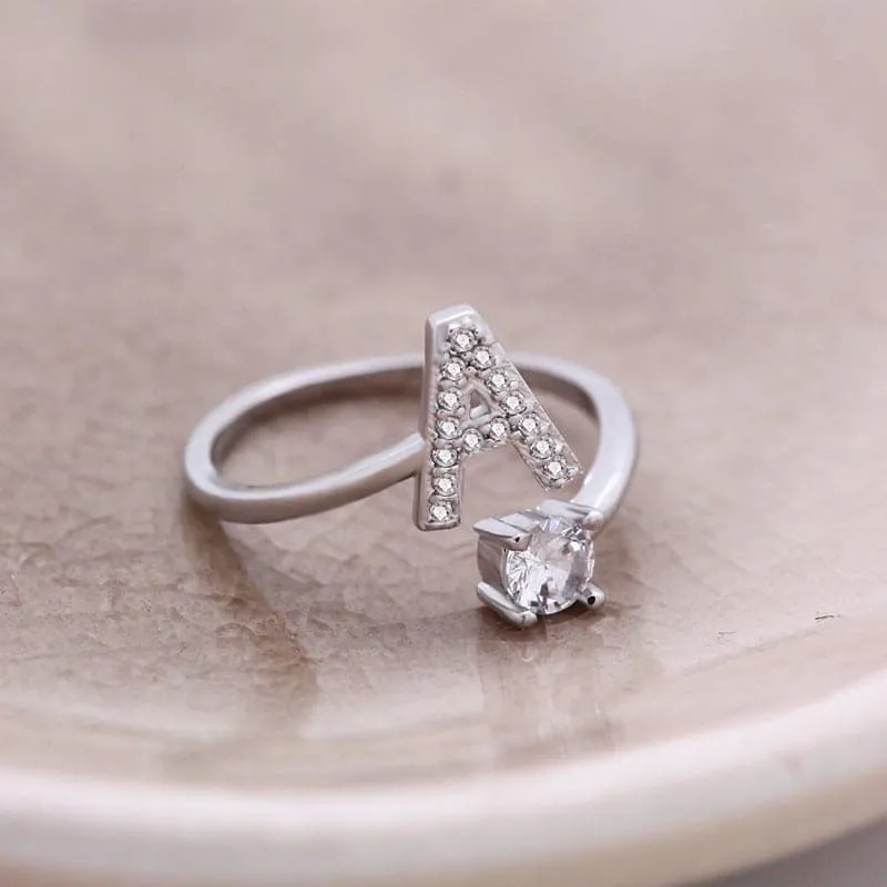 Pave Adjustable Initial Ring sold by Mint & Lilly product image thumbnail 5