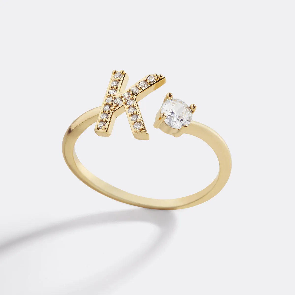 Pave Adjustable Initial Ring sold by Mint & Lilly product image thumbnail 2