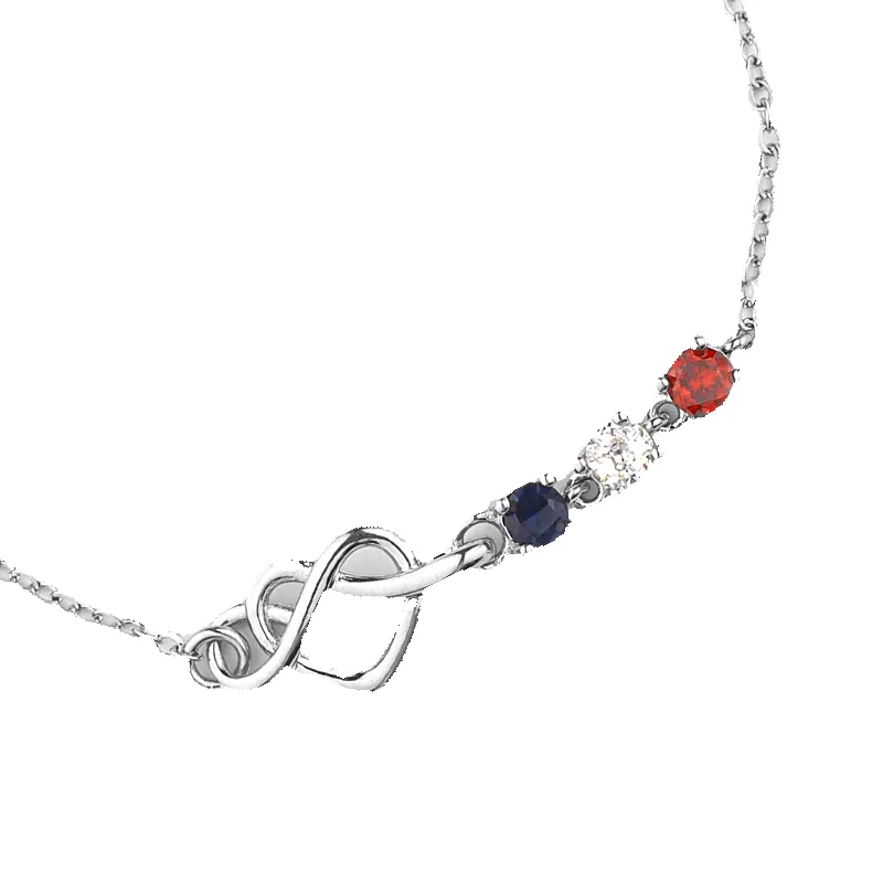 Personalized Birthstones Heart Knot Bracelet sold by Mint & Lilly product image thumbnail 2
