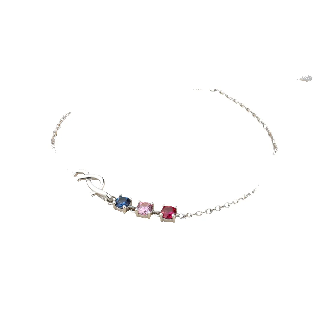Personalized Birthstones Heart Knot Bracelet sold by Mint & Lilly