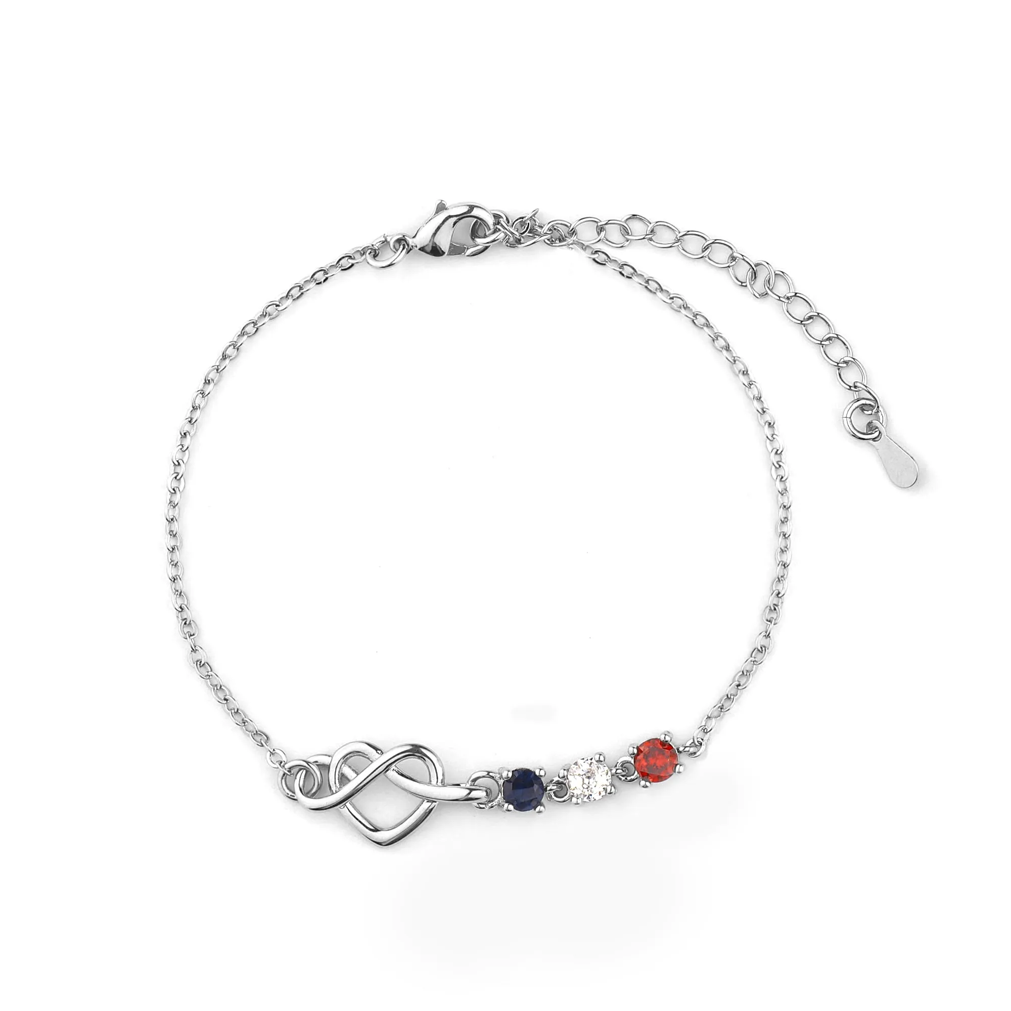 Personalized Birthstones Heart Knot Bracelet sold by Mint & Lilly product image thumbnail 4