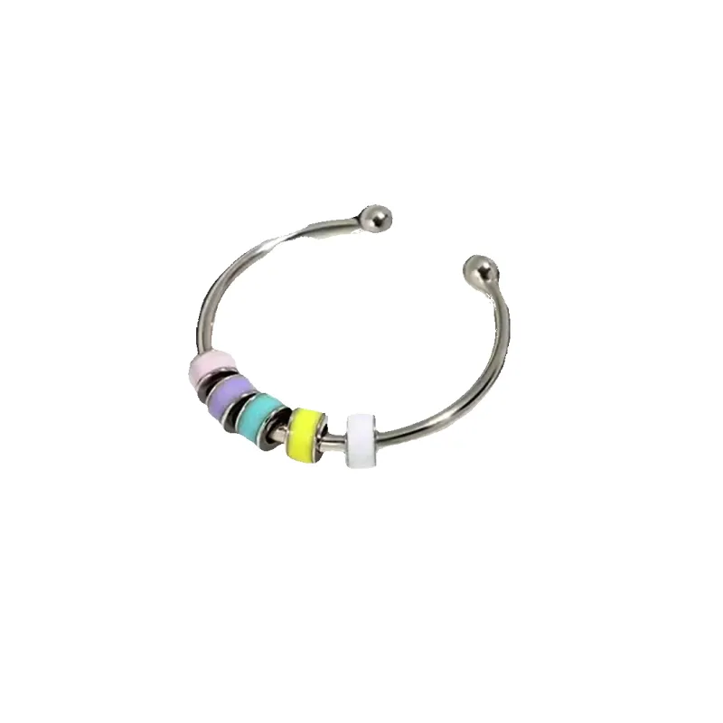 Enamel Bead Spinning Fidget Ring made by Mint & Lilly
