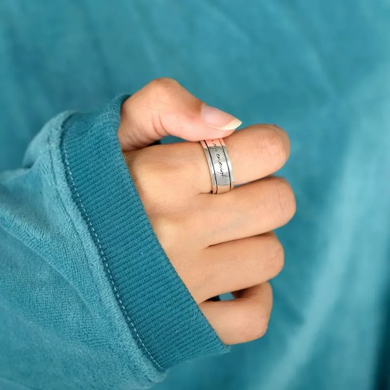 I am Enough Spinning Fidget Ring sold by Mint & Lilly product image thumbnail 5