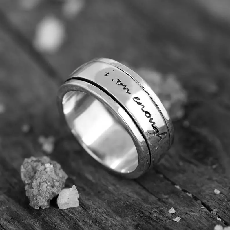 I am Enough Spinning Fidget Ring sold by Mint & Lilly product image thumbnail 4