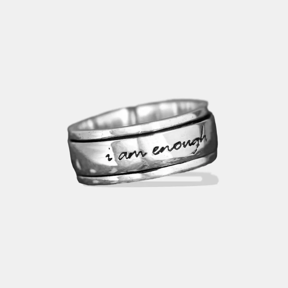 I am Enough Spinning Fidget Ring sold by Mint & Lilly product image thumbnail 2
