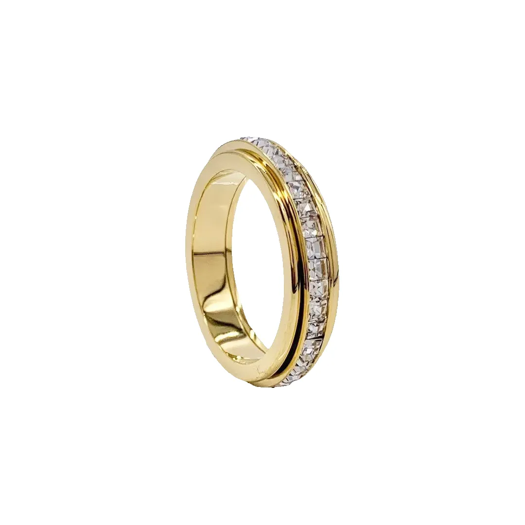 Crystal Statement Spinning Fidget Ring sold by Mint & Lilly product image thumbnail 4