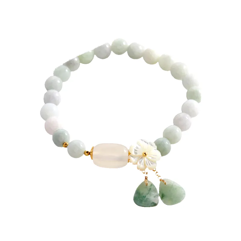 White Jade Luck Bracelet made by Mint & Lilly