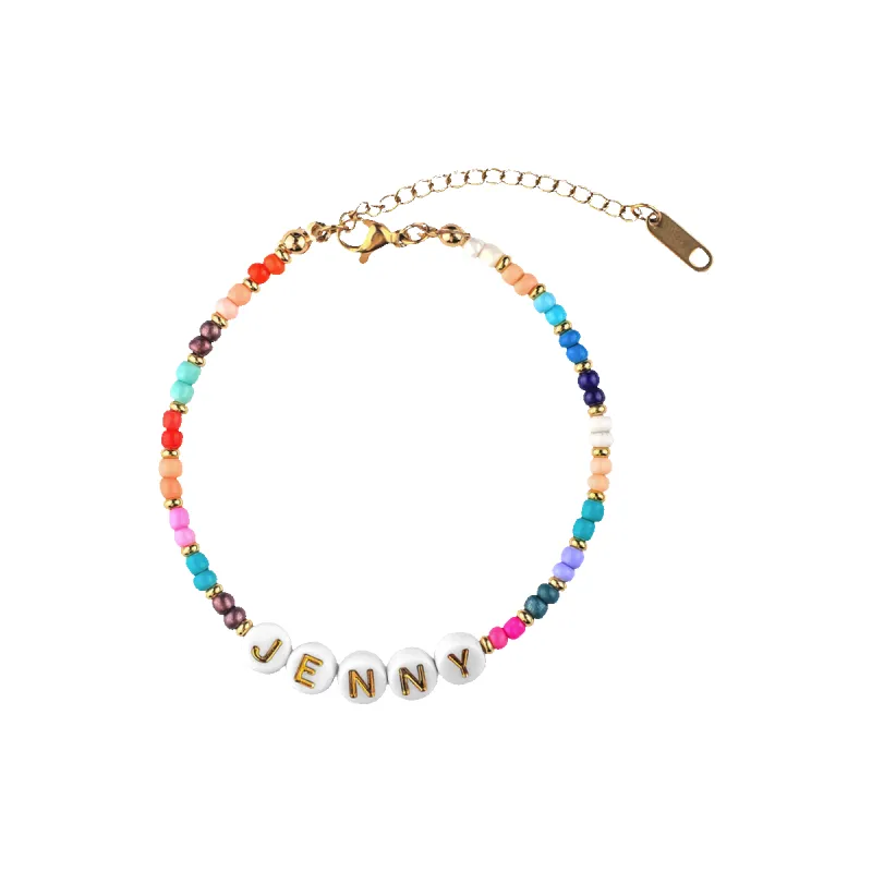 Beaded Name Bracelet | Joyful sold by Mint & Lilly