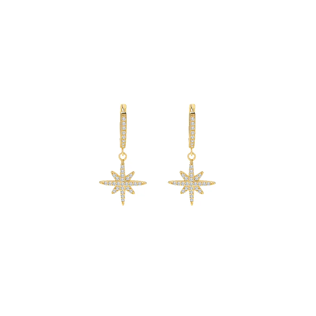 Starburst Drop Huggie Earrings sold by Mint & Lilly