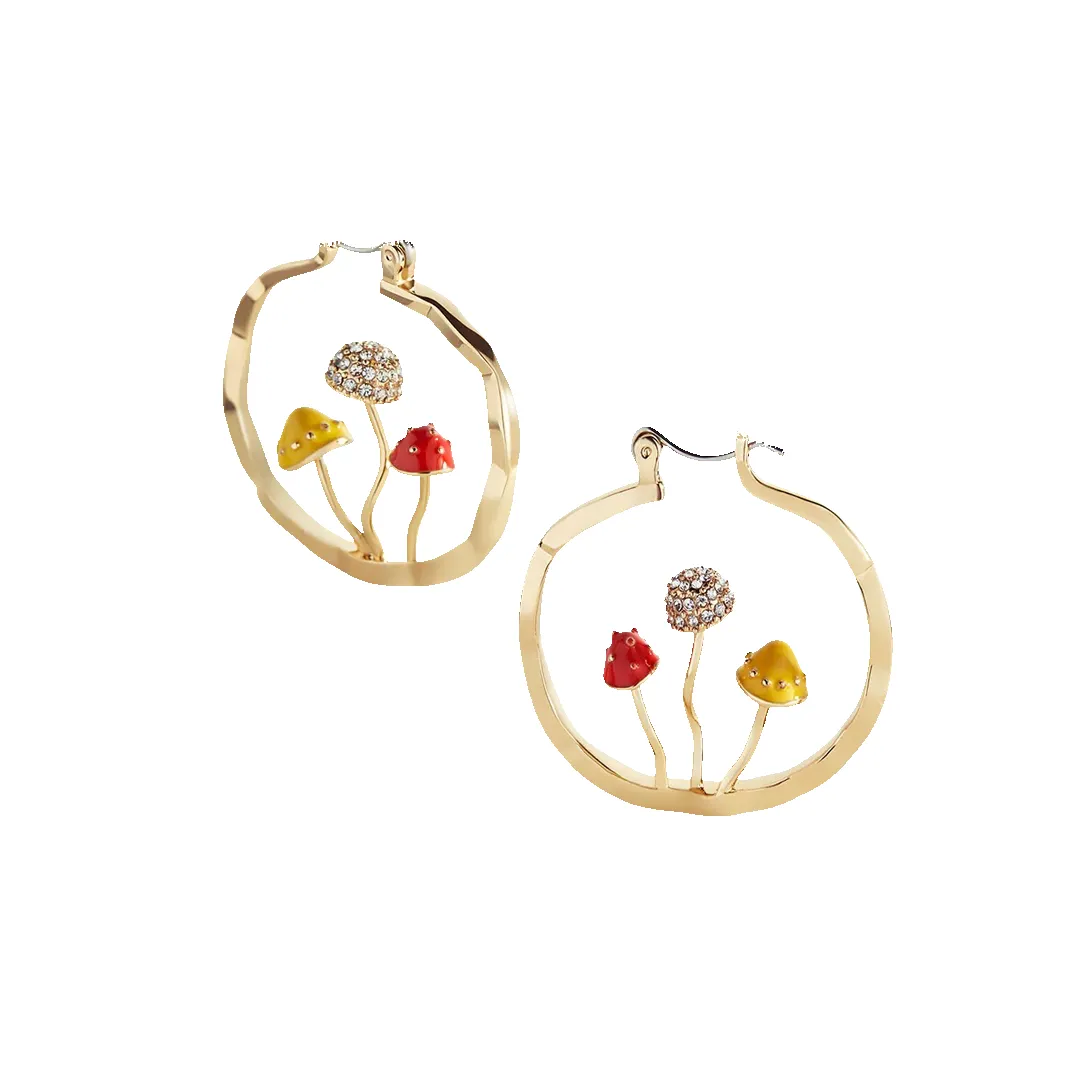 Boho Mushroom Hoop Earrings sold by Mint & Lilly