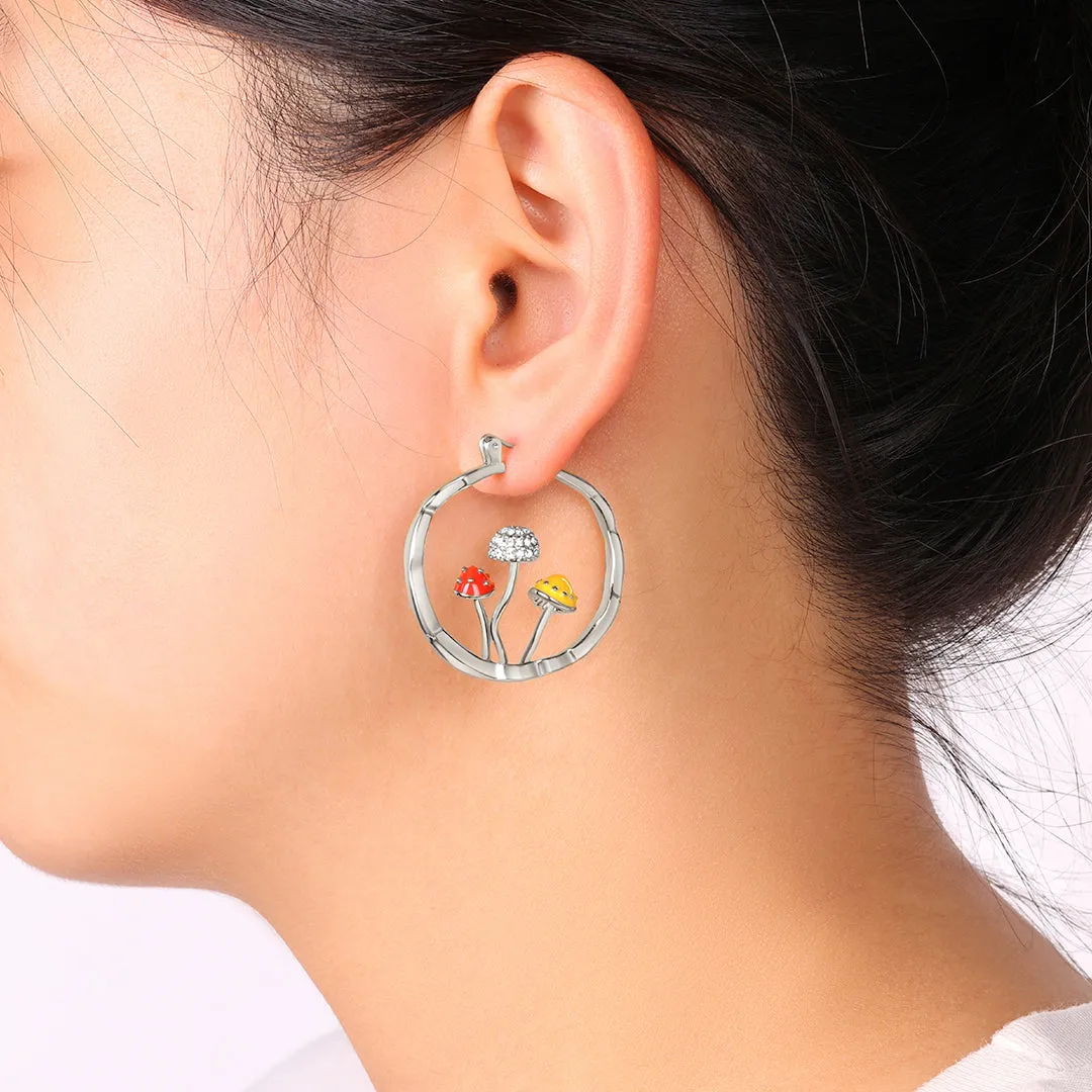Boho Mushroom Hoop Earrings sold by Mint & Lilly product image thumbnail 4