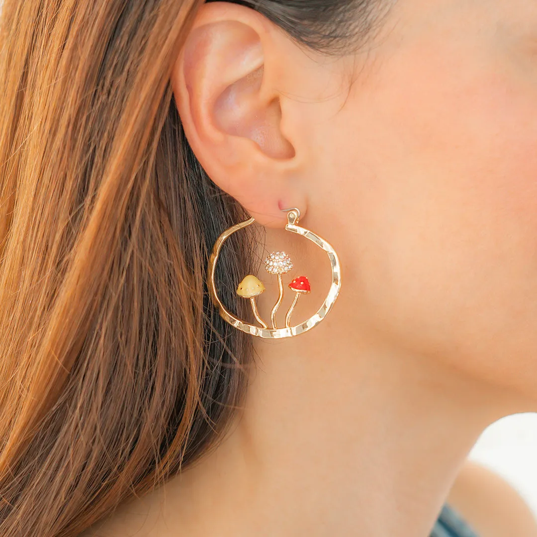 Boho Mushroom Hoop Earrings sold by Mint & Lilly product image thumbnail 3