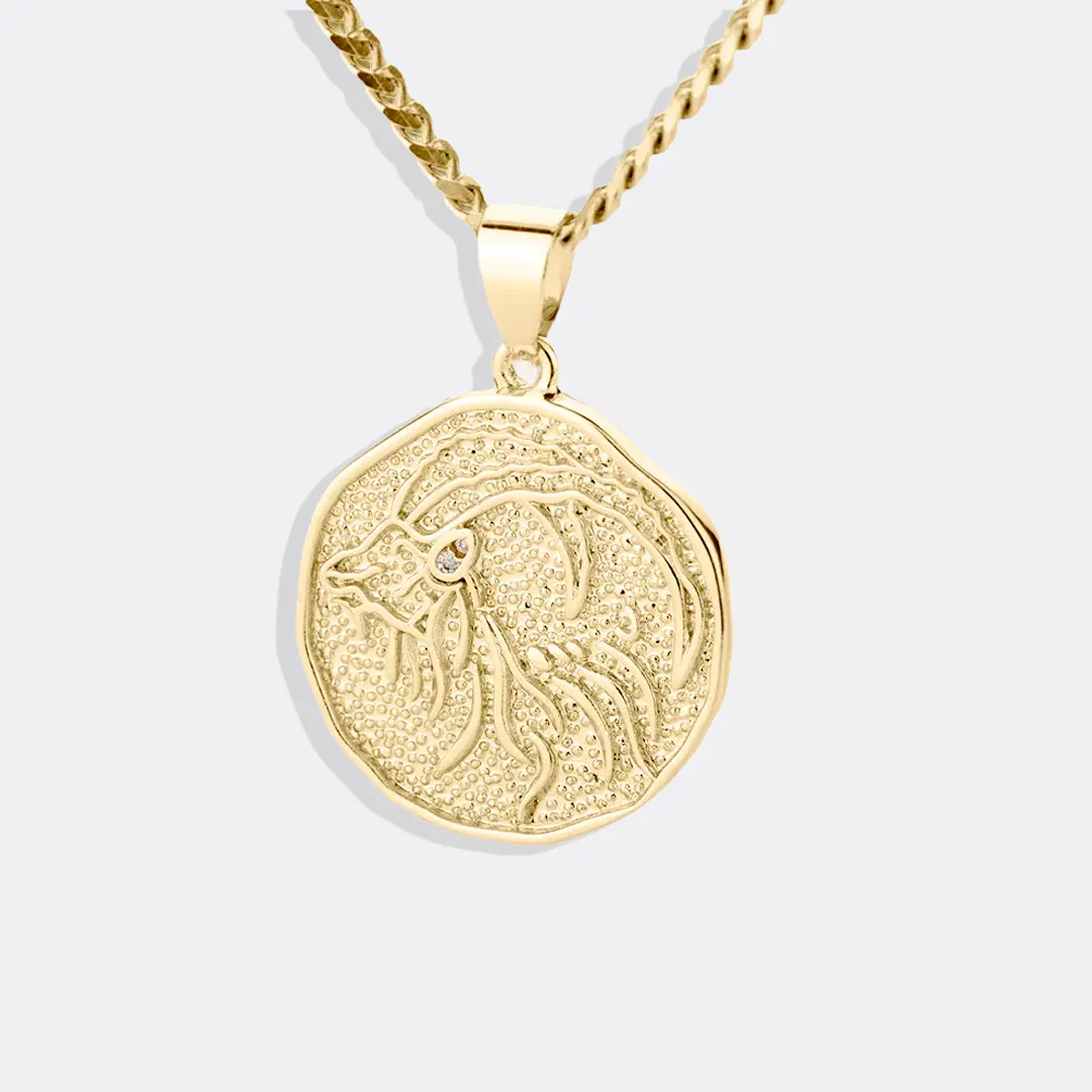Astrological Sign Coin Pendant Necklace sold by Mint & Lilly product image thumbnail 3