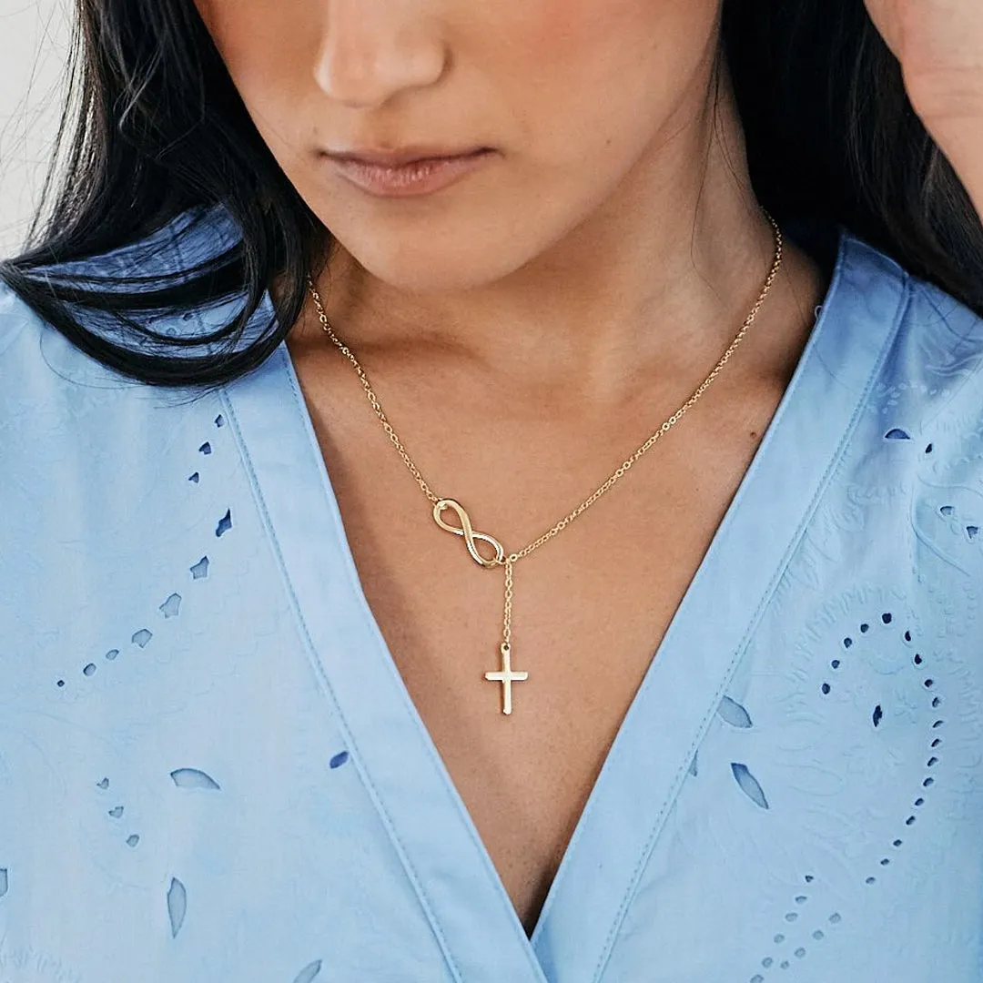 Infinity Cross Pendant Necklace sold by Mint & Lilly product image thumbnail 4