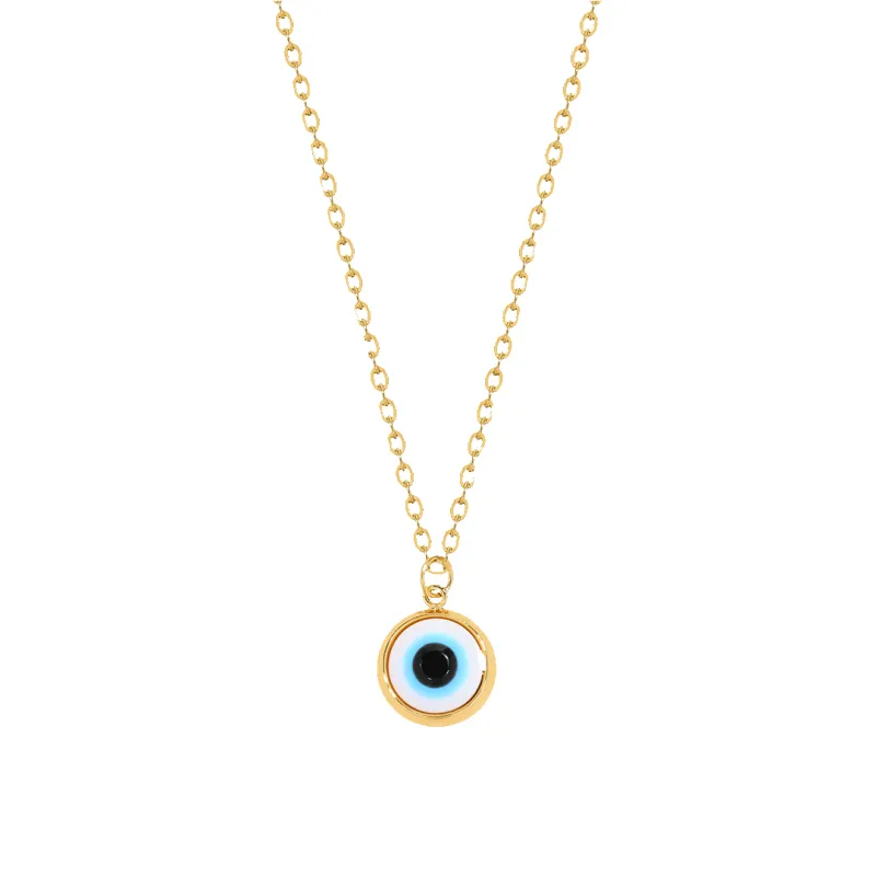 Dainty Boho Evil Eye Charm Necklace sold by Mint & Lilly