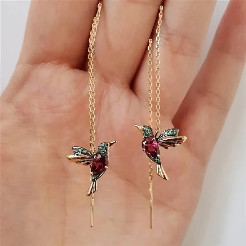 Hummingbird Drop Earrings sold by Mint & Lilly product image thumbnail 2