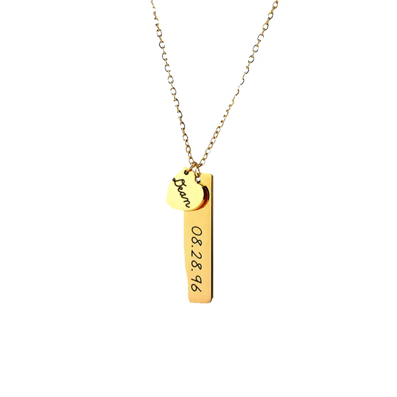 Engraved Heart Pendant Necklace • Best Friend Gift sold by Mint & Lilly