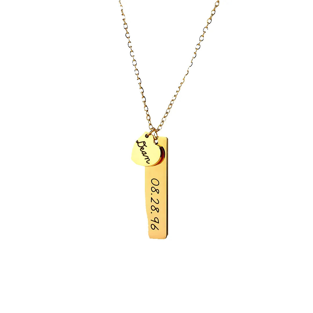 Engraved Heart Pendant Necklace • Best Friend Gift sold by Mint & Lilly