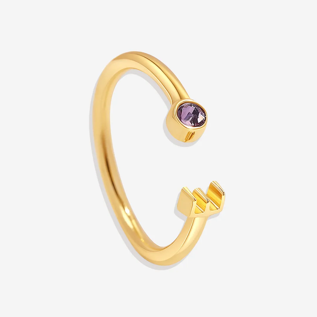 Dainty Birthstone Initial Ring sold by Mint & Lilly product image thumbnail 4
