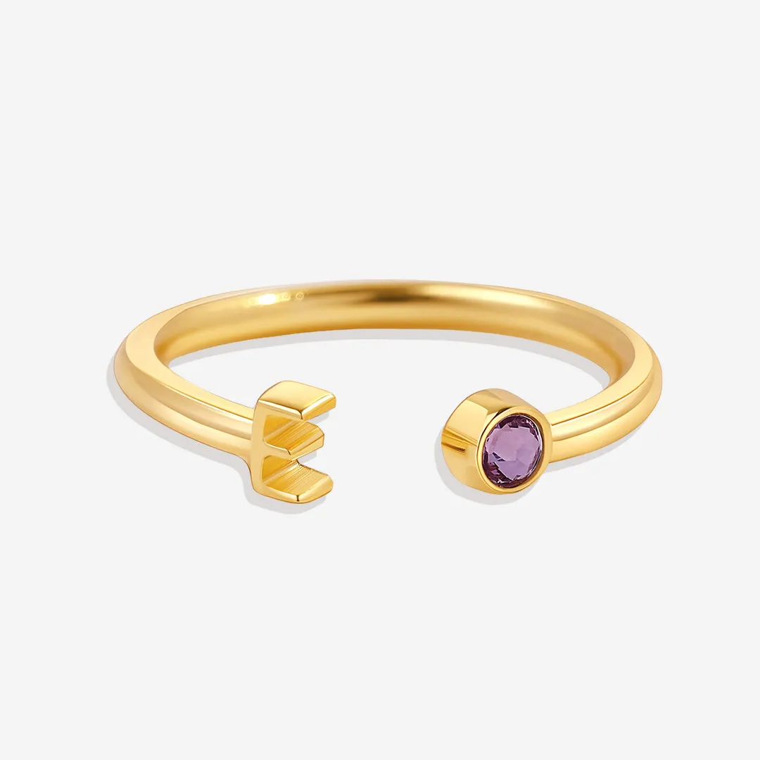 Dainty Birthstone Initial Ring sold by Mint & Lilly product image thumbnail 2