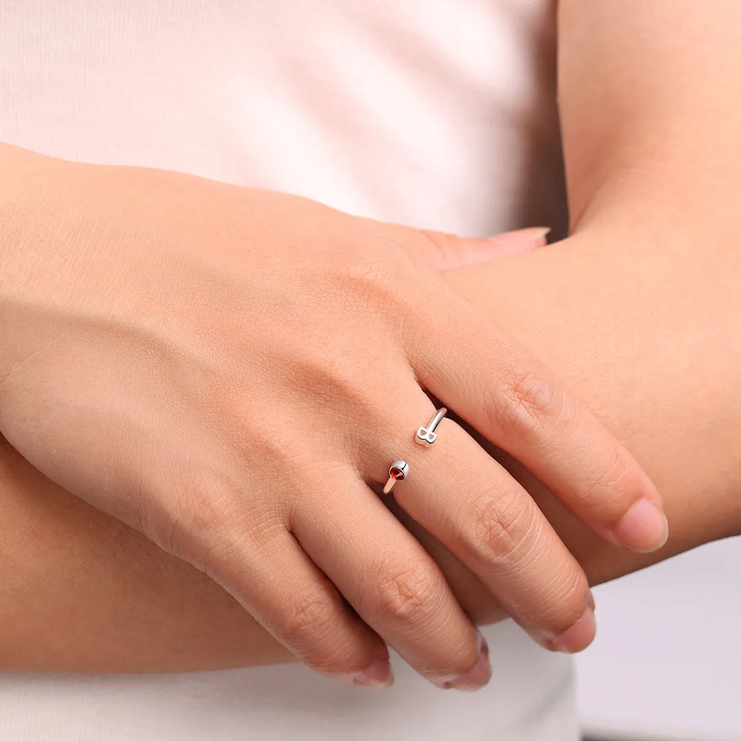 Dainty Birthstone Initial Ring sold by Mint & Lilly product image thumbnail 3