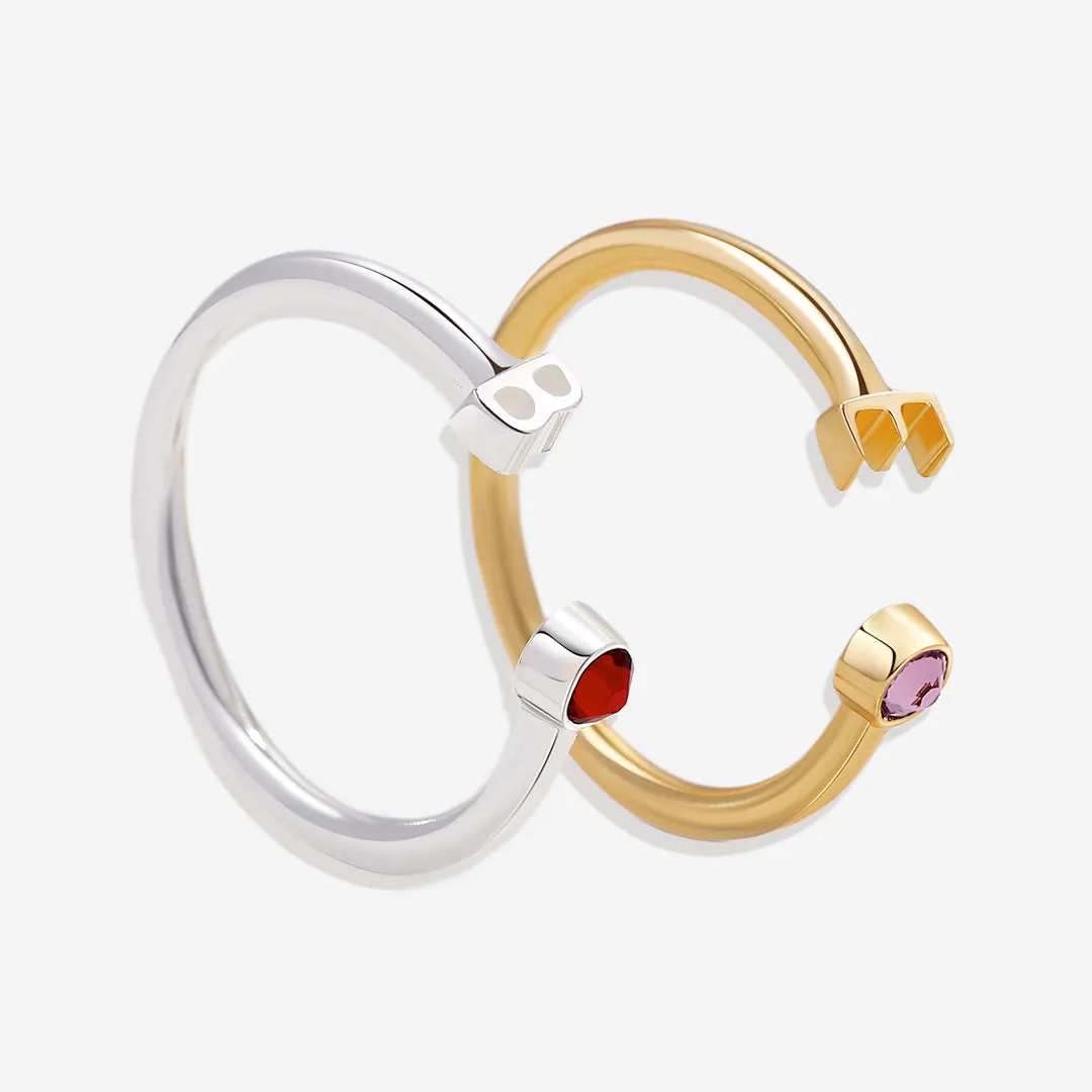 Dainty Birthstone Initial Ring sold by Mint & Lilly product image thumbnail 5