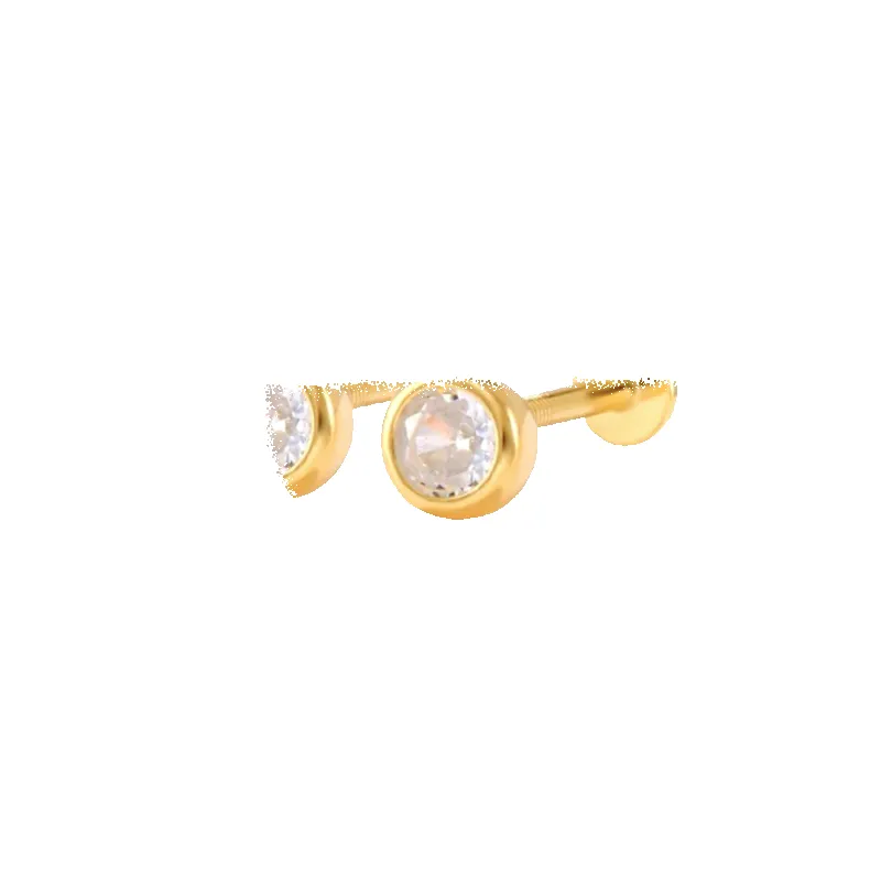 Bezel Stud Flatback Earrings | 16g made by Mint & Lilly