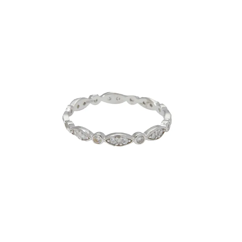 Sterling Silver Marquis and Dot Band made by Mint & Lilly