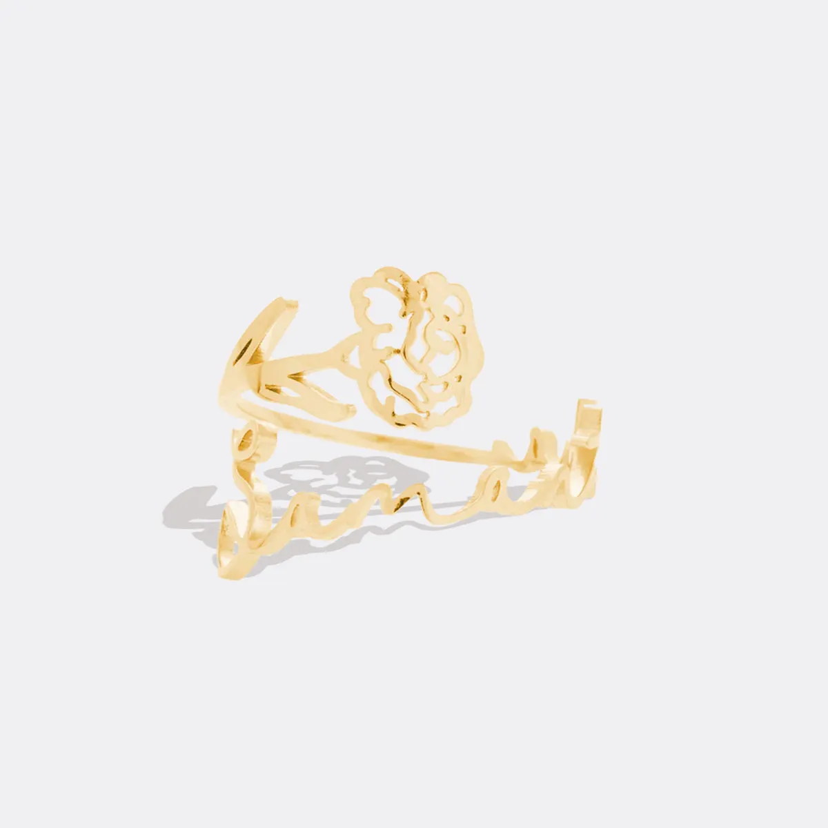 Birth Flower Name Ring sold by Mint & Lilly product image thumbnail 2