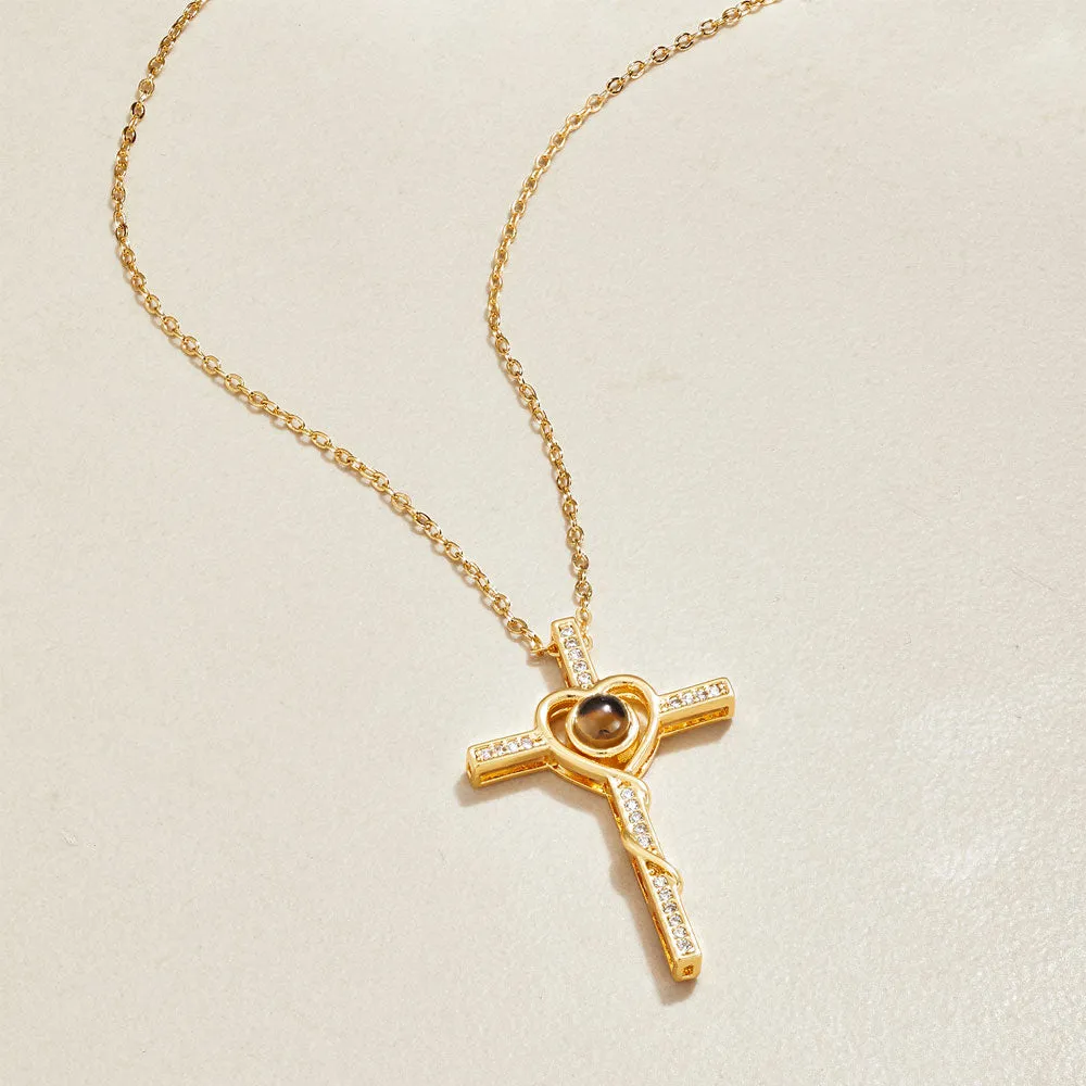 Heart and Cross Photo Necklace sold by Mint & Lilly product image thumbnail 3