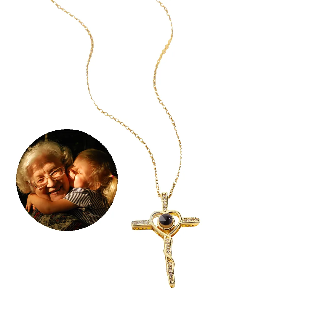 Heart and Cross Photo Necklace sold by Mint & Lilly