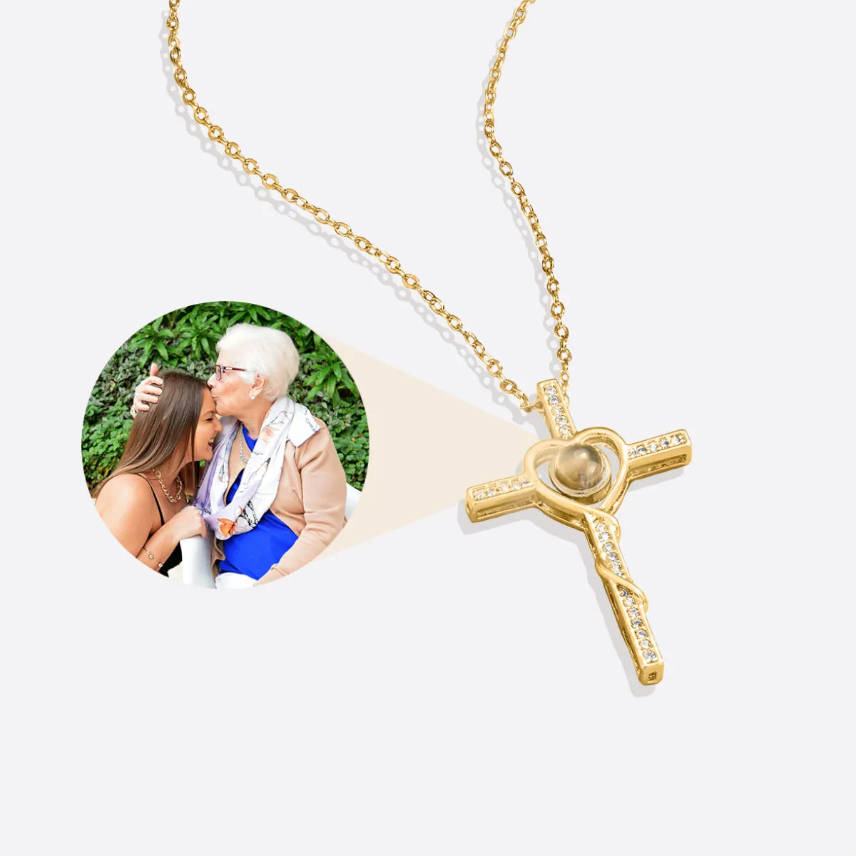 Heart and Cross Photo Necklace sold by Mint & Lilly product image thumbnail 2