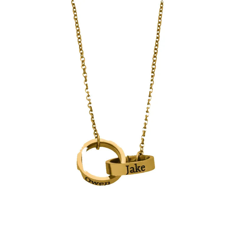 Double Name Ring Necklace made by Mint & Lilly