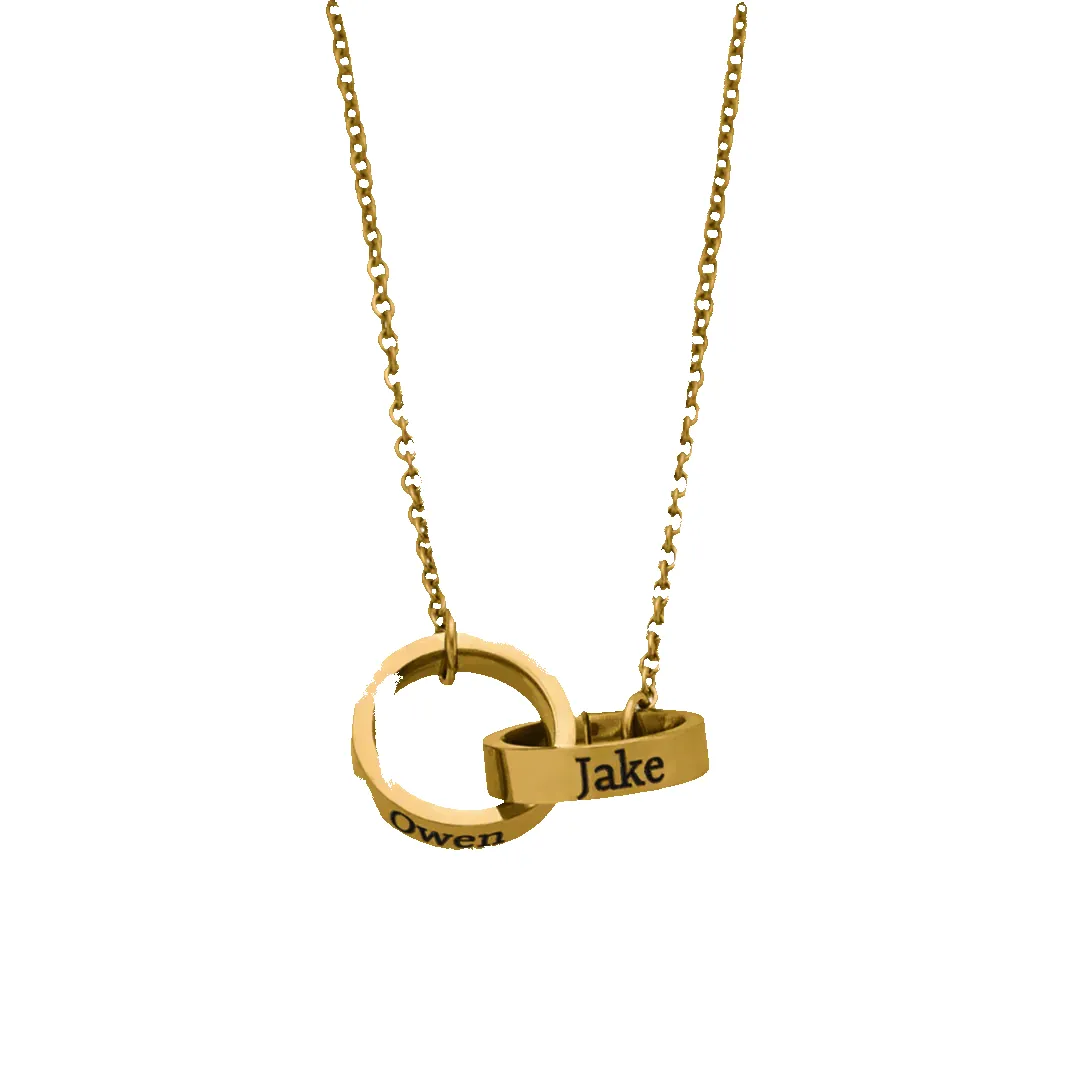 Double Name Ring Necklace sold by Mint & Lilly