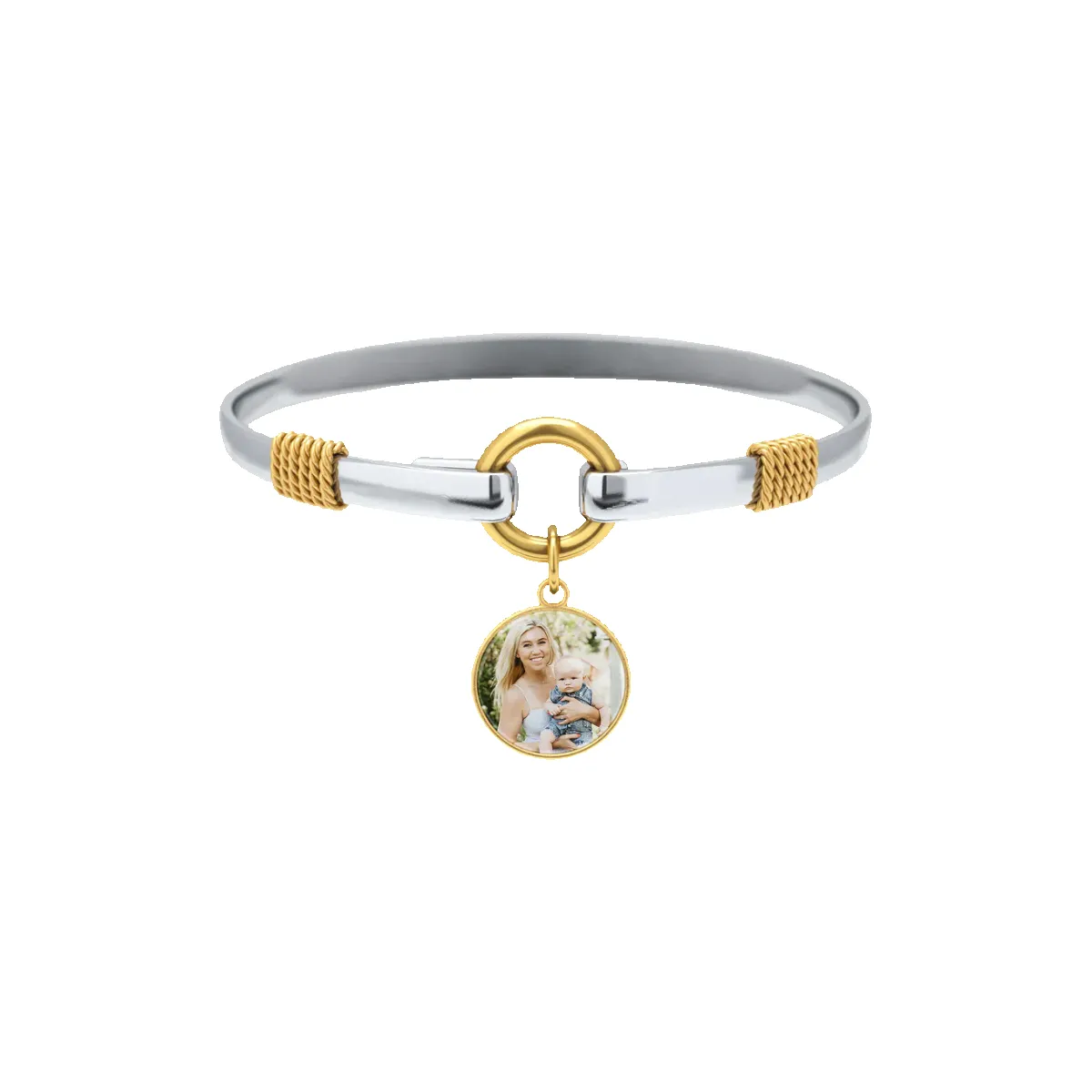 Personalized Photo Two-Tone Charm Bracelet sold by Mint & Lilly product image thumbnail 3
