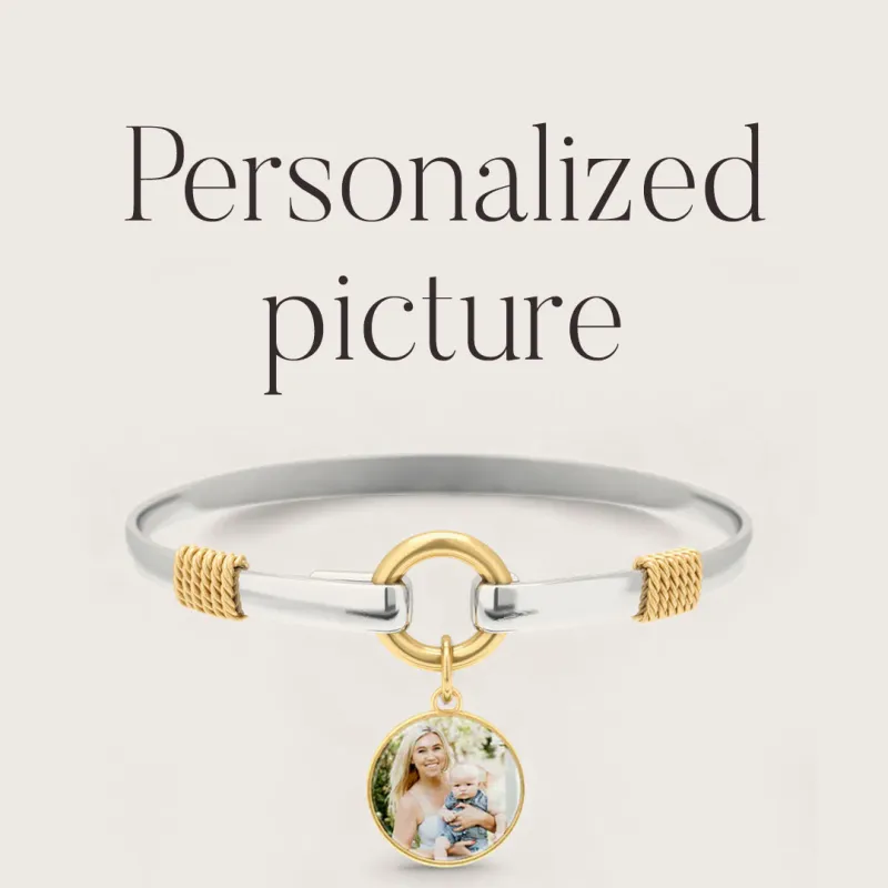 Personalized Photo Two-Tone Charm Bracelet made by Mint & Lilly