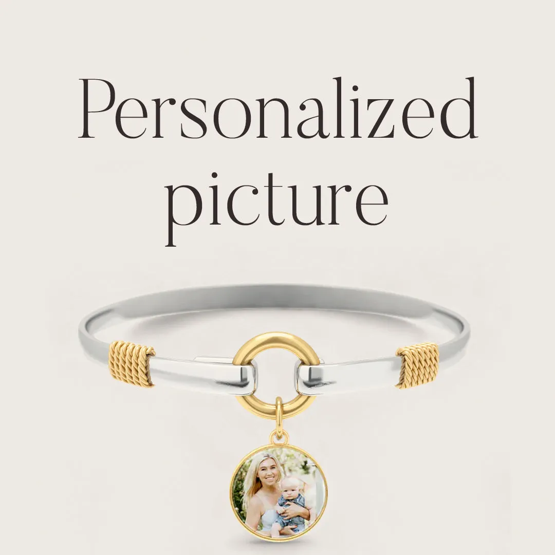 Personalized Photo Two-Tone Charm Bracelet sold by Mint & Lilly