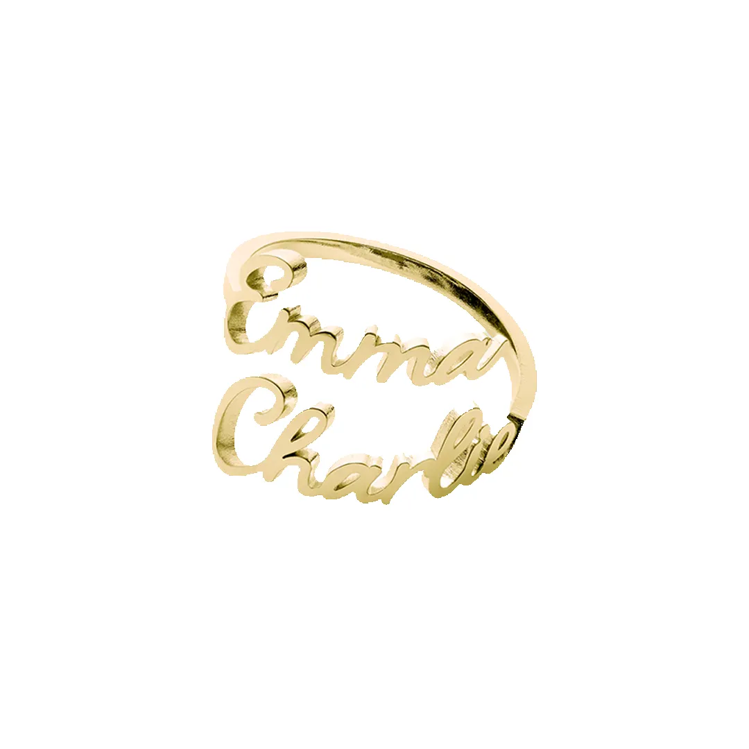 Double Name Ring sold by Mint & Lilly product image thumbnail 5