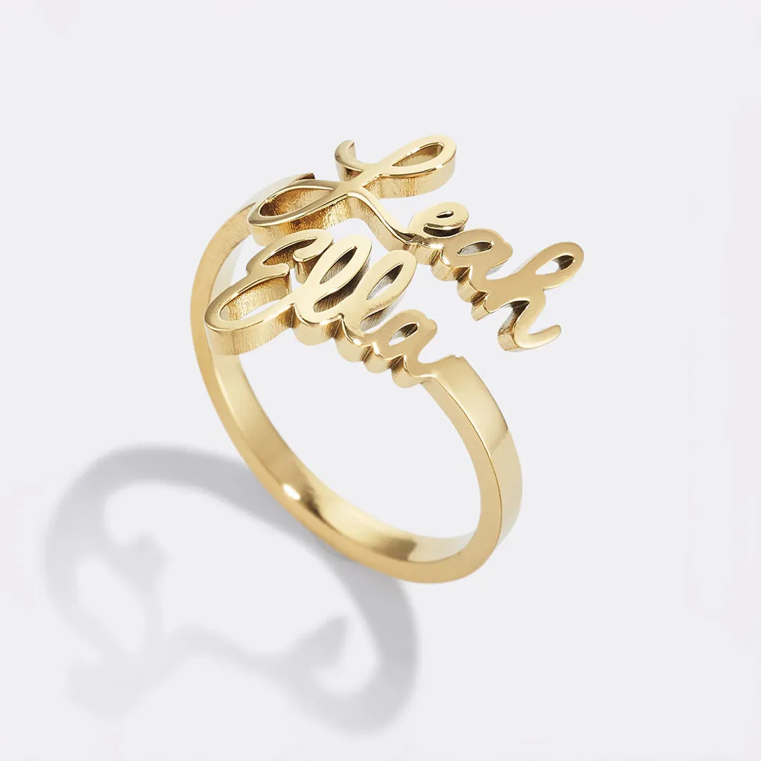 Double Name Ring sold by Mint & Lilly product image thumbnail 2