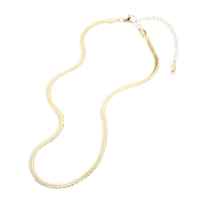 Herringbone Gold Chain Necklace sold by Mint & Lilly
