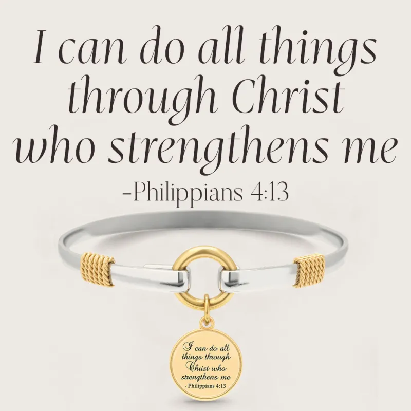 All Things Through Christ - Two-Tone Custom Charm Bracelet sold by Mint & Lilly