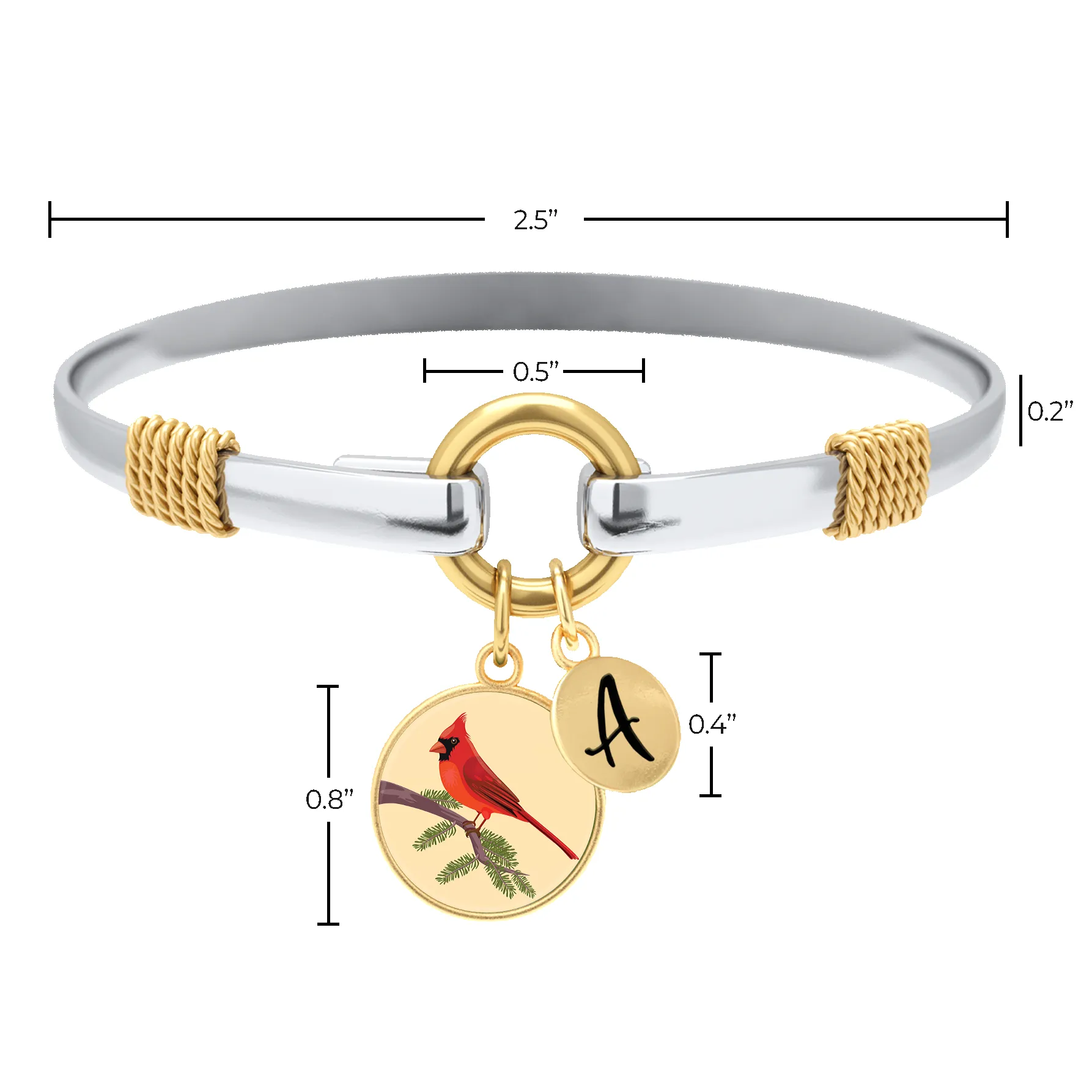 Cardinal - Two-Tone Custom Charm Bracelet sold by Mint & Lilly product image thumbnail 5