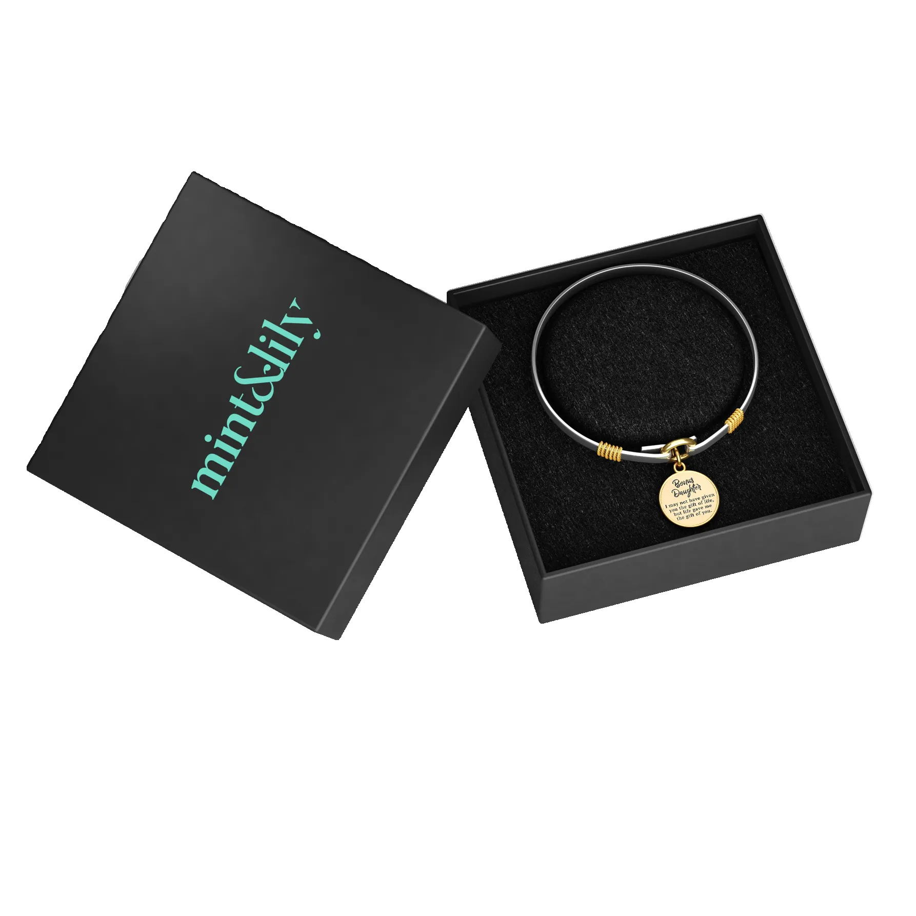 Bonus Daughter - Two-Tone Custom Charm Bracelet sold by Mint & Lilly product image thumbnail 4